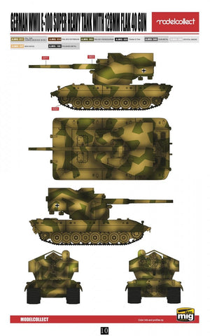Modelcollect UA72133 German WWII E-100 super heavy tank with 128mm flak 40 gun 1/72 – image 2