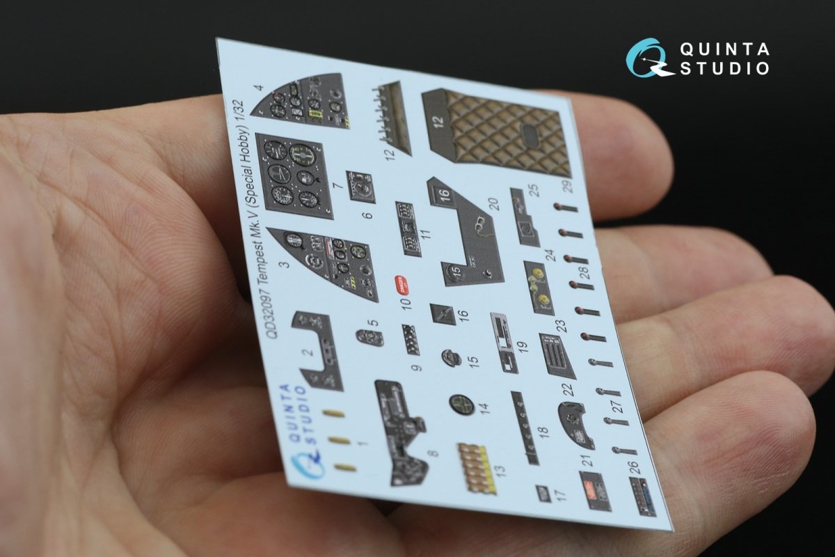 Quinta Studio QD32097 Tempest Mk.V 3D-Printed &amp;amp; colored Interior on decal paper (Special Hobby/Revell) 1/32 – obrázek 8