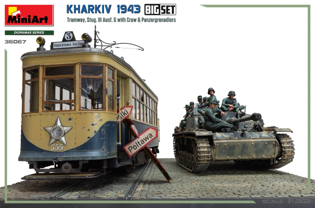 Miniart 36067 Kharkiv 1943: Tram &amp;amp; Stug. III Ausf. G w/Crew. BIG SET 1/35 – image 6