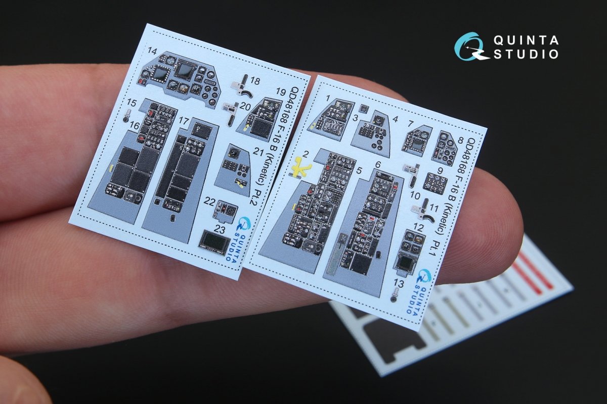 Quinta Studio QD48168 F-16B 3D-Printed &amp;amp; colored Interior on decal paper (for Kinetic kit) 1/48 – image 2