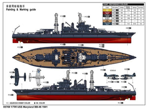 Trumpeter 05769 USS Maryland (BB-46) 1941 1/700 – Bild 3