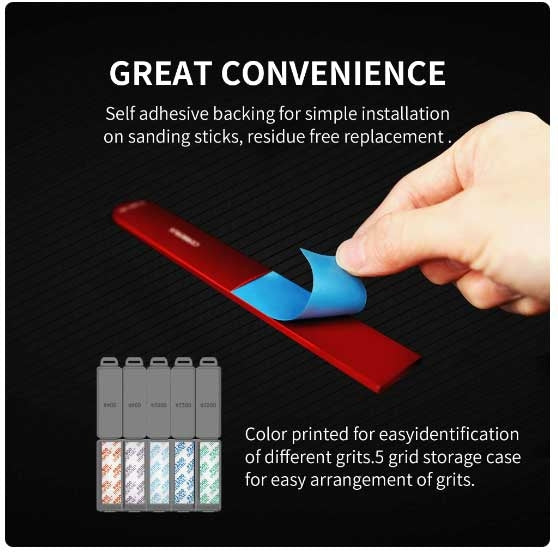 DSPIAE DSP-1000 Reusable Self-Adhesive Sandpaper #1000 (75 x 25 mm) 10 pcs – Bild 5