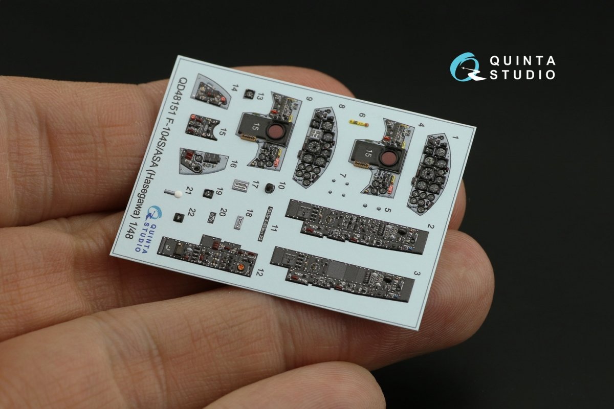 Quinta Studio QD48151 F-104S-ASA 3D-Printed &amp;amp; colored Interior on decal paper (Hasegawa) 1/48 – immagine 8