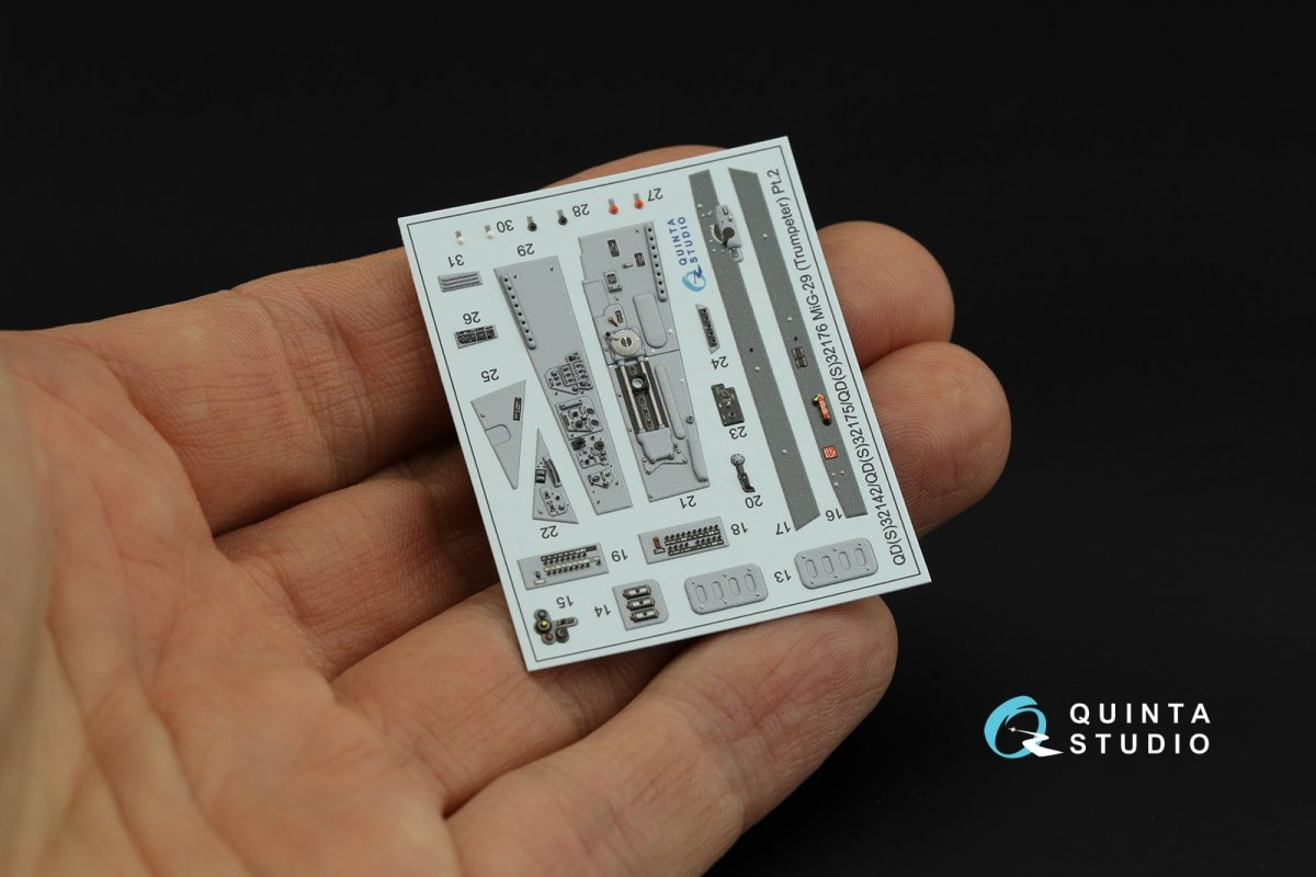 Quinta Studio QD32176 MiG-29A NATO service 3D-Printed &amp;amp; colored Interior on decal paper (Trumpeter) 1/32 – image 4