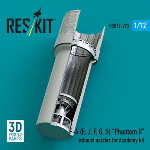 RESKIT RSU72-0293 F-4 (E, J, F, G, S) &amp;quot;Phantom II&amp;quot; exhaust nozzles for Academy kit (3D Printed) 1/72 – image 3