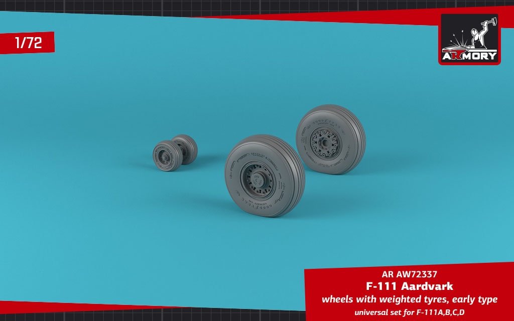 Armory Models AW72337 F-111A/B/C/D Aardvark wheels w/ weighted tires 1/72 – image 2