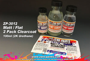 Zero Paints ZP-3012 MATT/ FLAT 2 Pack Clearcoat 100ml (2K Urethane)