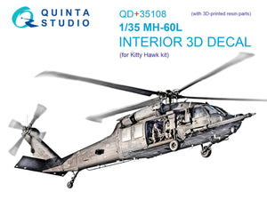 Quinta Studio QD+35108 MH-60L 3D-Printed &amp;amp; colored Interior on decal paper (Kitty Hawk) (with 3D-printed resin parts) 1/35