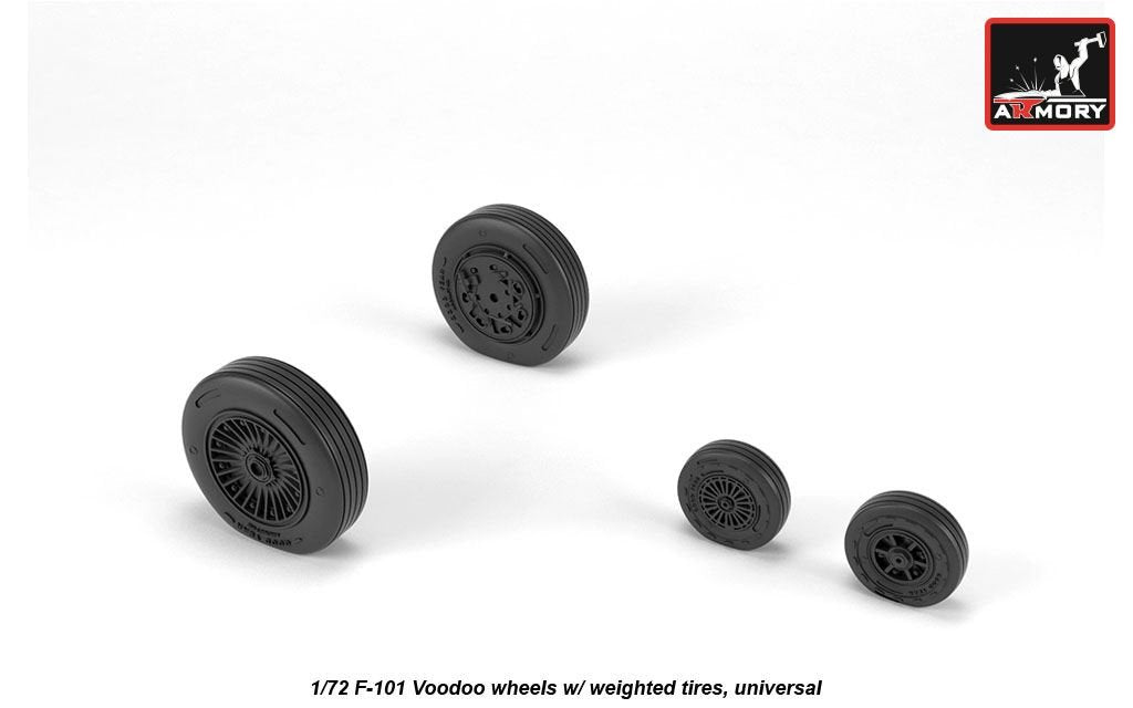 Armory Models AW72321 F-101 Voodoo wheels w/ optional nose wheels &amp;amp; weighted tires 1/72 – image 2
