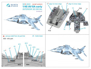 Quinta Studio QDS-48291 AV-8A Early 3D-Printed &amp;amp; colored Interior on decal paper (Kinetic) (Small version) 1/48 – Bild 2