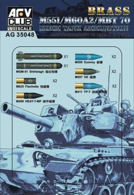 AFV Club AG35048 M551/M60A2/MBT 70 152mm TANK AMMUNITION 1/35