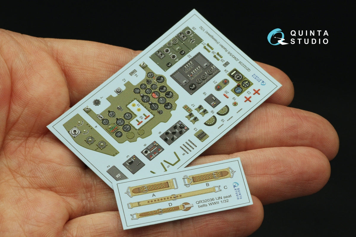 Quinta Studio QD32238 Mitsubishi J2M3/5/6 Raiden 3D-Printed colored Interior on decal paper (Hasegawa) 1/32 – immagine 4