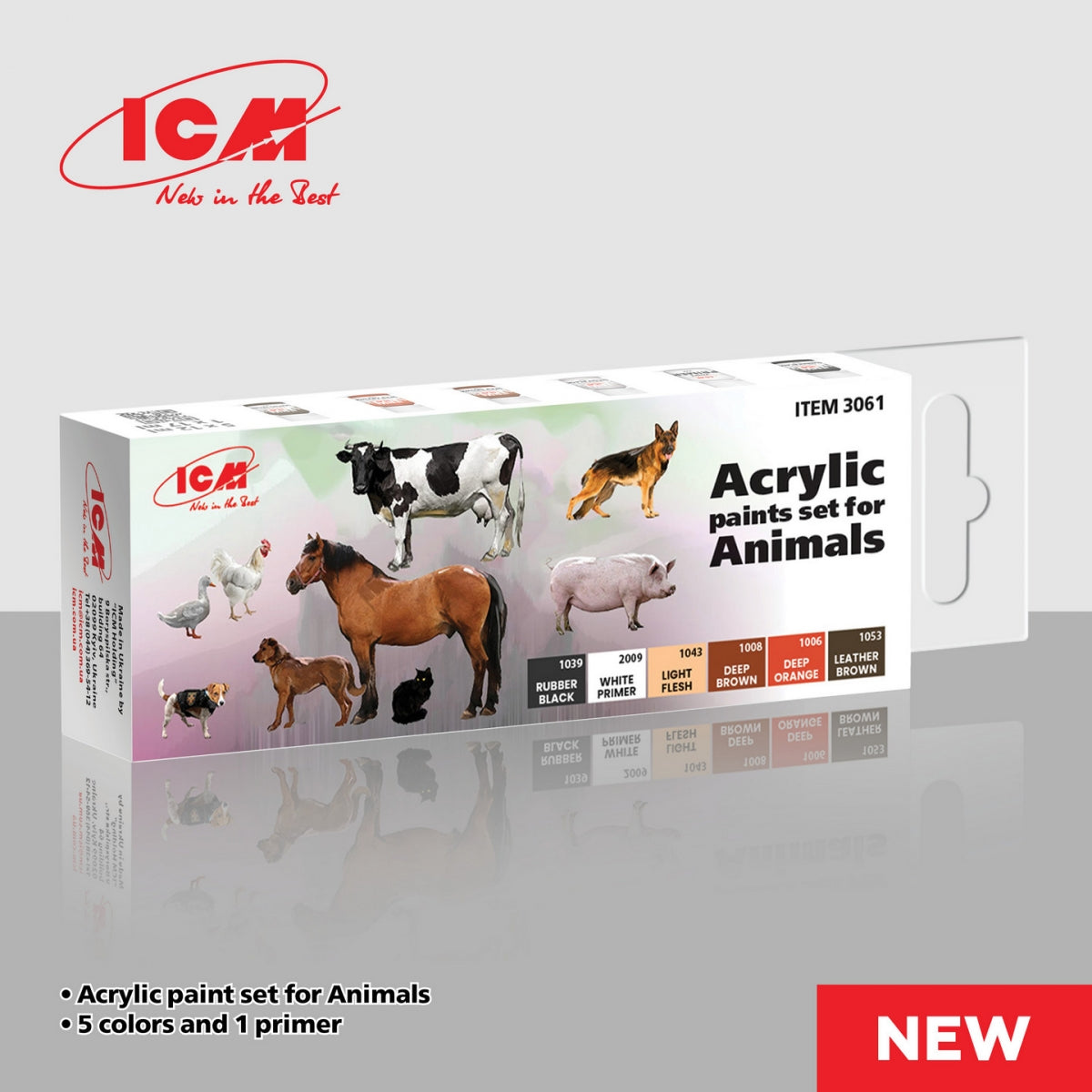 ICM 3061 Acrylic paints set for Animals 12 ml x 6