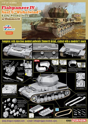 Dragon 6565 Flakpanzer IV Ausf.G Wirbelwind Early Production w/Zimm 1/35 – image 2