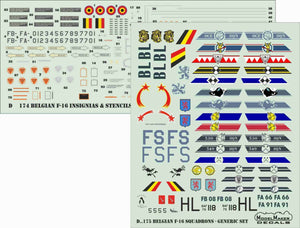 ModelMaker Decals D48175 Belgian F-16 Squadrons GENERIC SET 1/48 – Bild 2
