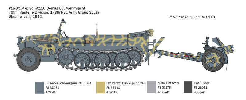 Italeri 6595 Sd. Kfz. 10 Demag D7 avec canon de 7,5 cm leIG 18 et équipage au 1/35 – image 3