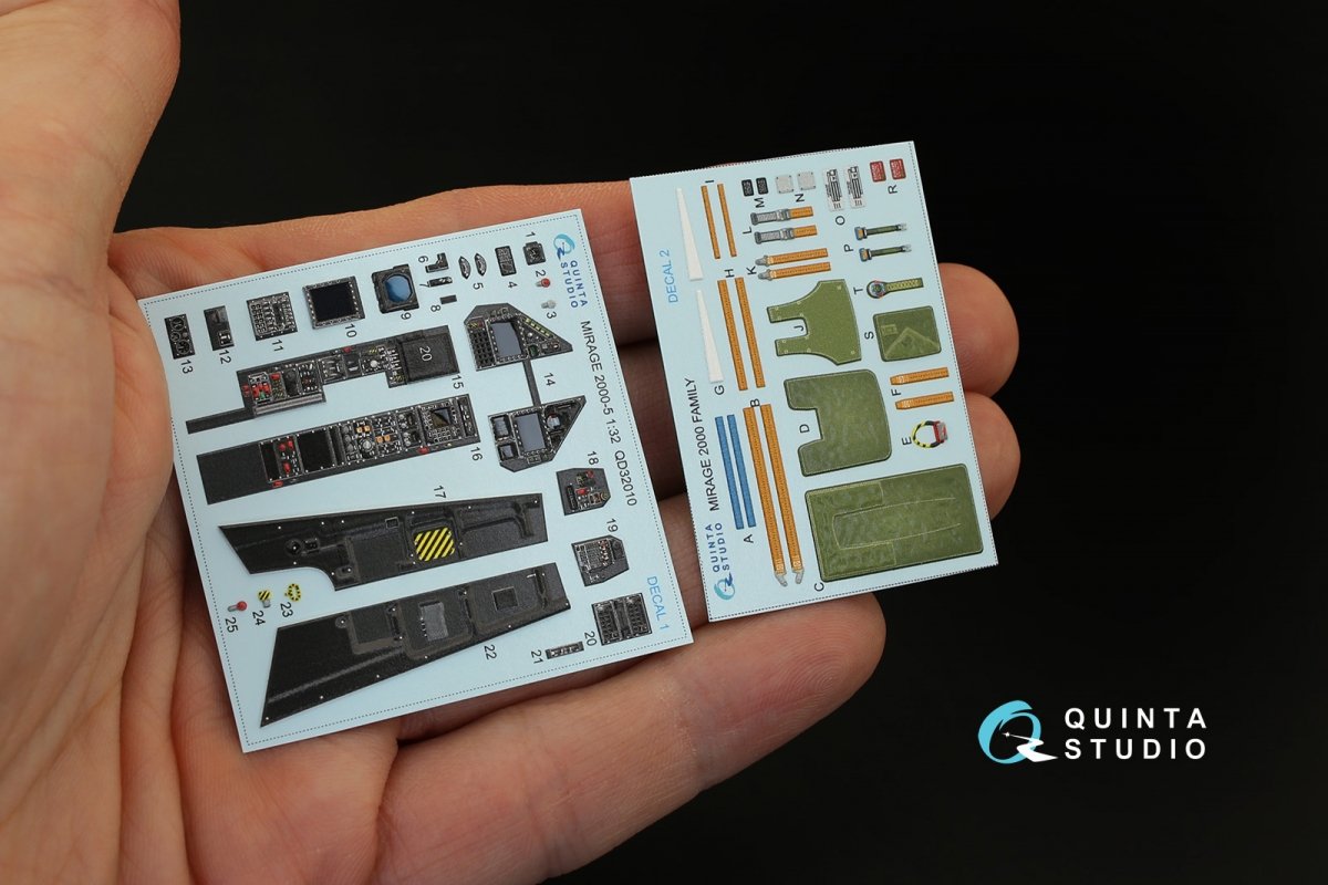 Quinta Studio QD32010 Mirage 2000-5 3D-Printed &amp;amp; colored Interior on decal paper (for Kitty Hawk kit) 1/32 – immagine 2