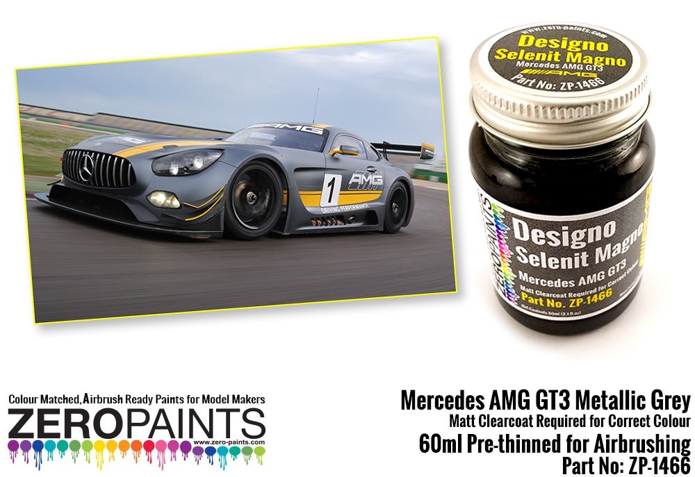 Zero Paints ZP-1466 Mercedes AMG GT3 Metallic Gray (Matt) Paint 60ml