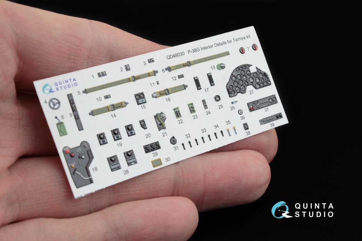 Quinta Studio QD48030 P-38G 3D-Printed &amp;amp; colored Interior on decal paper (for Tamiya kit) 1/48 – immagine 2
