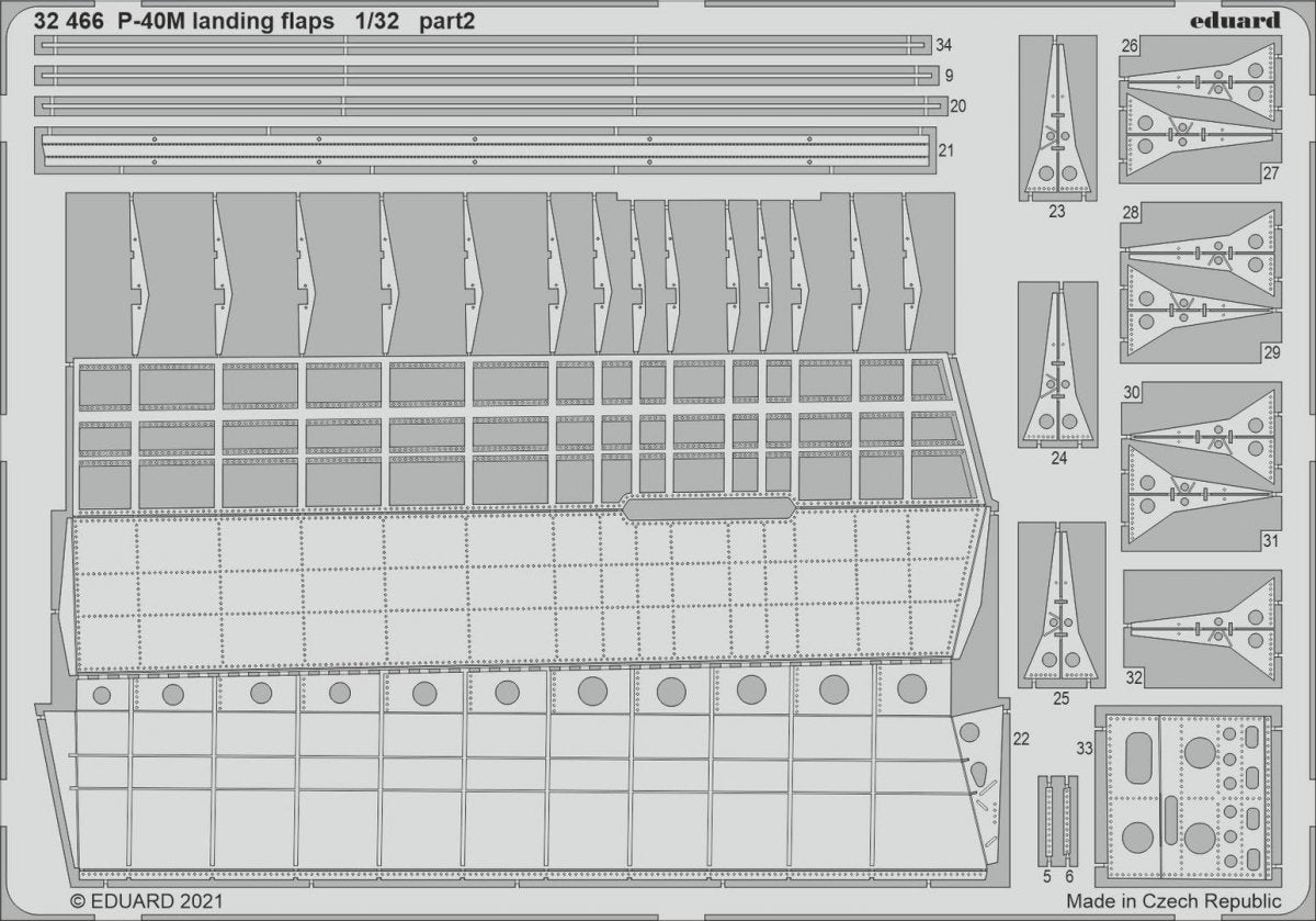 Eduard 32466 P-40M landing flaps TRUMPETER 1/32 – image 2