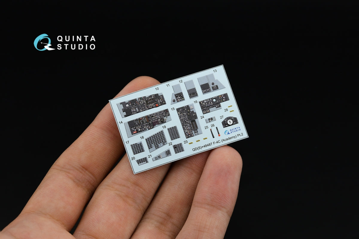 Quinta Studio QDS+48487 F-4C Phantom II 3D-Printed &amp;amp; colored Interior on decal paper (Academy) (Small version) (with 3D-printed resin parts) 1/48 – immagine 6