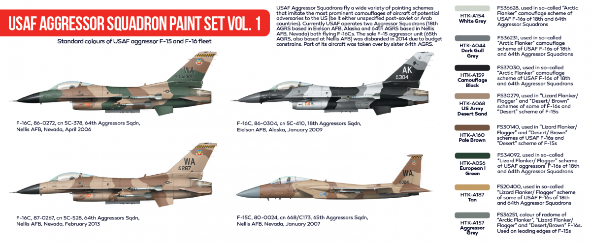 Hataka HTK-AS29 USAF Aggressor Squadron paint set vol. 1 (8x17ml) – image 2