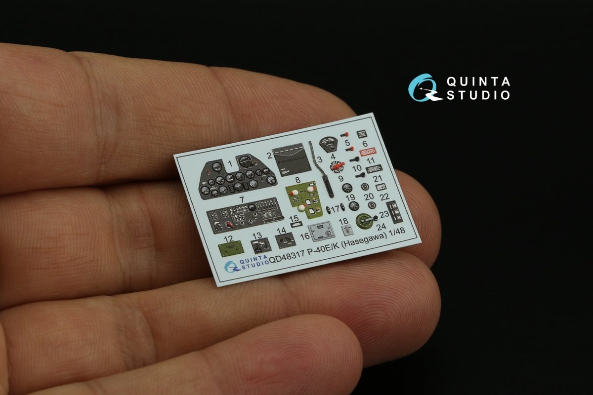 Quinta Studio QD48317 P-40E/K 3D-Printed &amp;amp; colored Interior on decal paper (Hasegawa) 1/48 – Bild 4