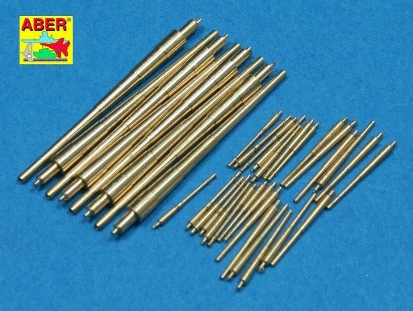 Aber 1/700L-31 Set of Barrels for Bismarck class battleships 380mm x 8; 150mm x 12; 105mm x 16 1/700