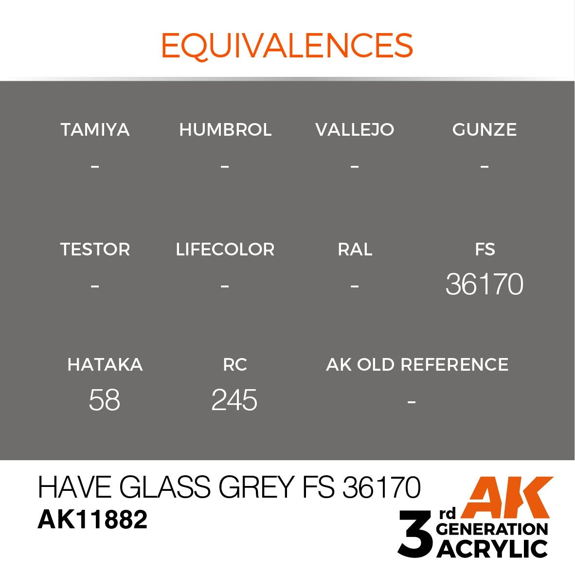 AK Interactive AK11882 HAVE GLASS GRAY FS 36170 – AIR 17 ml – immagine 3