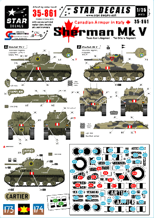 Star Decals 35-861 Canadian Armor in Italy 1/35