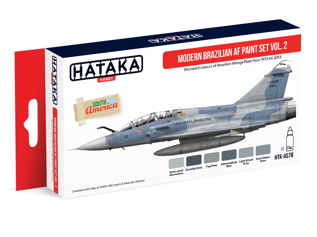 Hataka HTK-AS78 Ensemble de peinture AF brésilien moderne vol. 2 6x17ml
