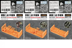 Liang 0422 3D-Print USA Grenade WWII x 60 1/35 – immagine 3