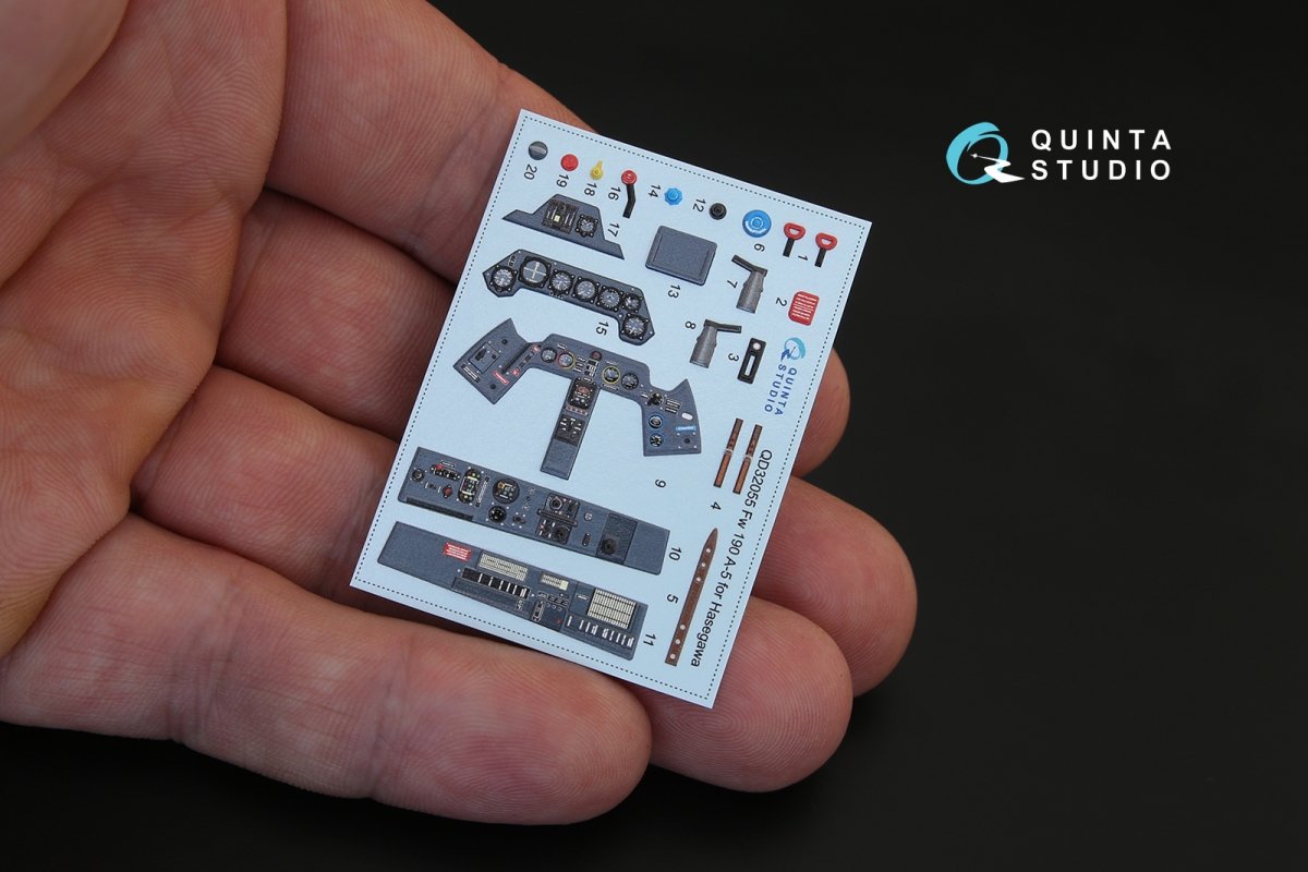 Quinta Studio QD32055 FW 190A-5 3D-Printed &amp;amp; colored Interior on decal paper (for Hasegawa kit) 1/32 – image 4
