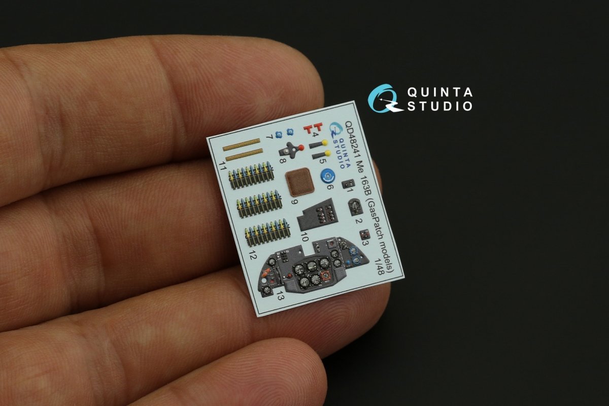 Quinta Studio QD48241 Me 163B 3D-Printed &amp;amp; colored Interior on decal paper (GasPatch models) 1/48 – image 4