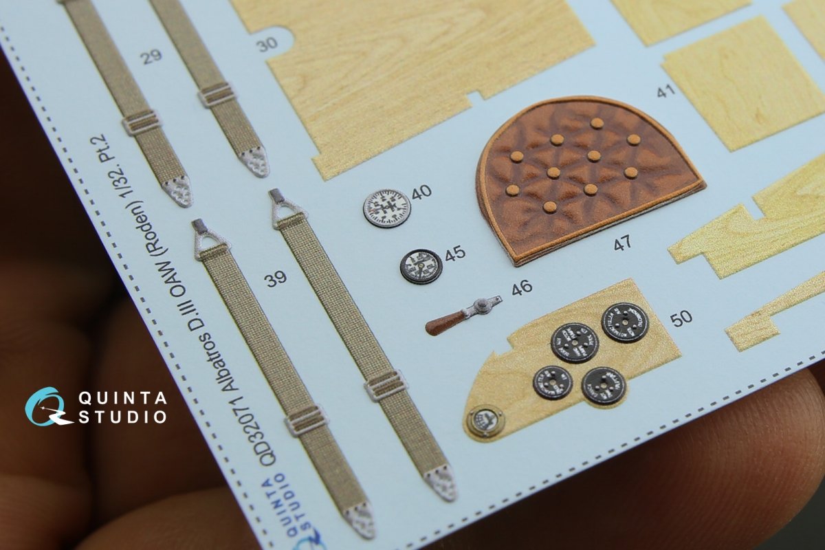 Quinta Studio QD32071 Albatros D.III OAW 3D-Printed &amp;amp; colored Interior on decal paper (for Roden kit) 1/32 – immagine 3