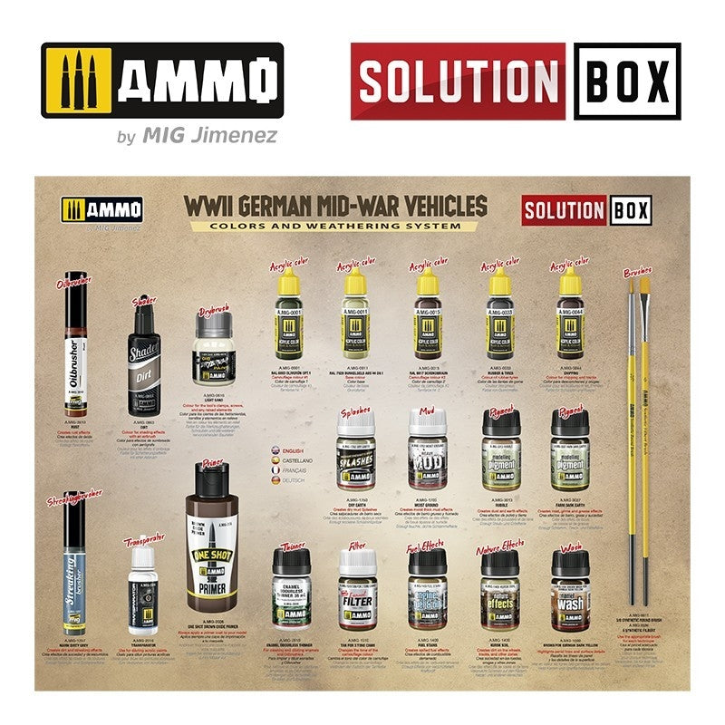 AMMO by Mig Jimenez 7727 SOLUTION BOX 21 – WWII German Mid-War Vehicles – image 5