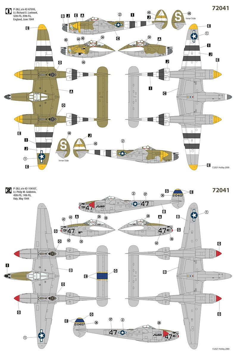 Hobby 2000 72041 P-38J Lightning - Europe 1944 1/72 – zdjęcie 3