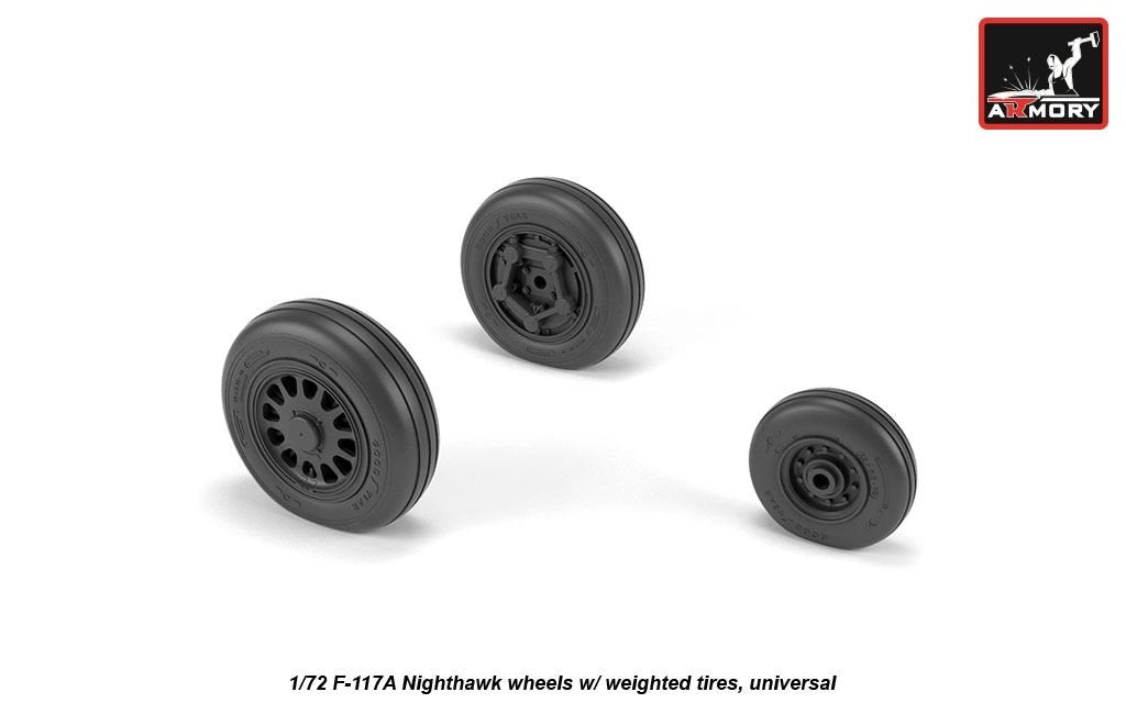 Armory Models AW72325 F-117A Nighthawk wheels w/ weighted tires 1/72 – image 2