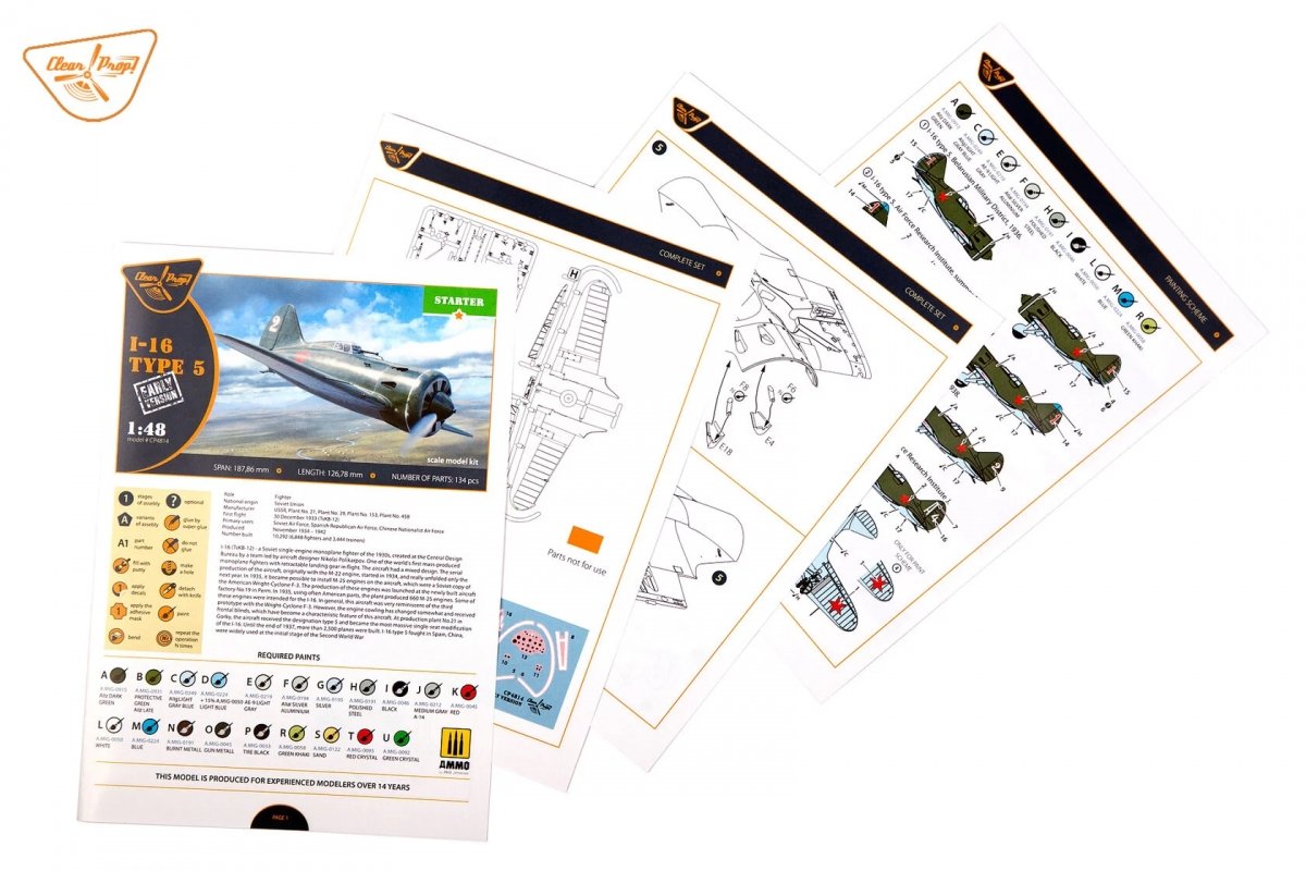 Clear Prop! CP4814 Polikarpov I-16 type 5 (early version) STARTER KIT 1/48 – zdjęcie 23