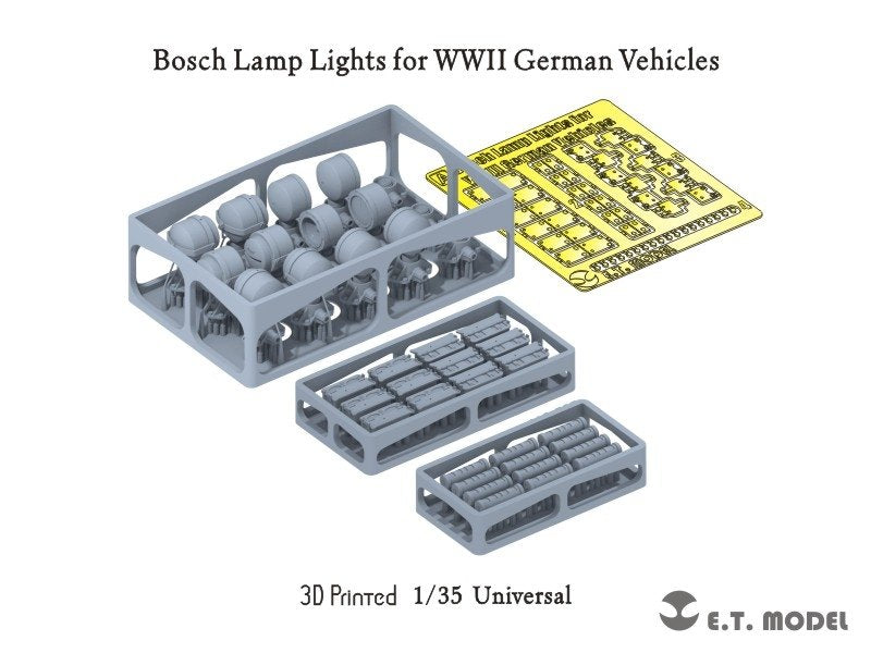 ET Model P35-208 Bosch Lamp Lights for WWII German Vehicles (3D Printed) 1/35