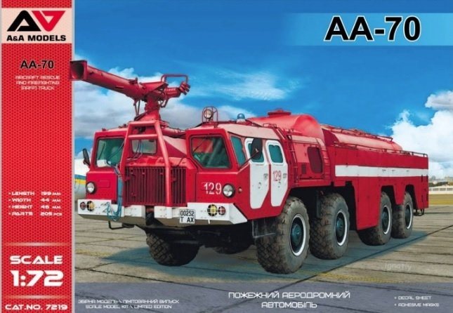 Camion de sauvetage et de lutte contre l'incendie d'aéronefs (ARFF) A&amp;A Models 7219 AA-70, échelle 1/72