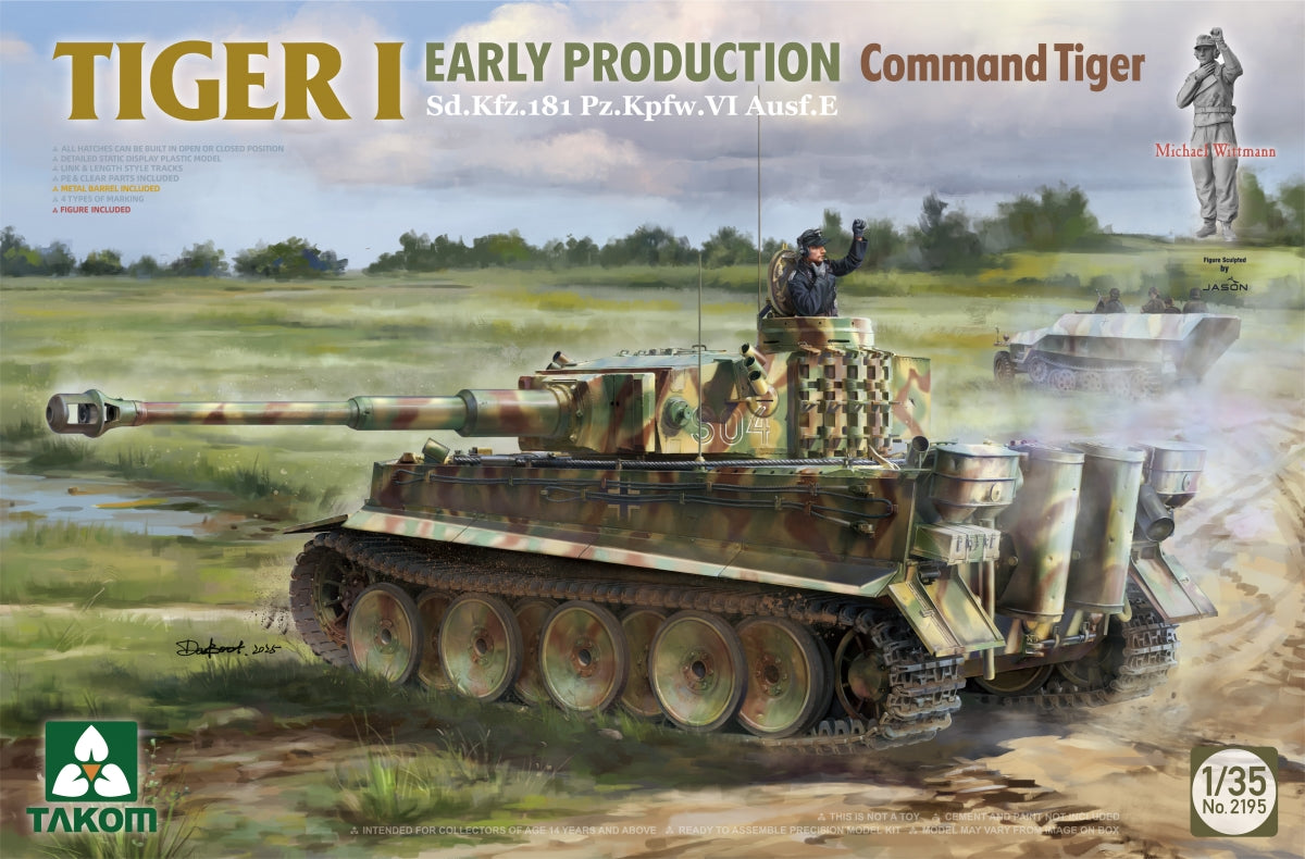 Takom 2195 TIGER I EARLY-PRODUCTION Sd.Kfz.181 Pz.Kpfw.VI Ausf.E Command Tiger 1/35