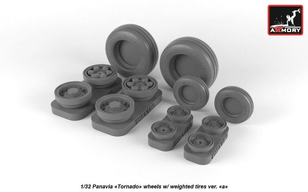 Armory Models AW32501a Panavia Tornado wheels, w/ tires type “a” (DL) 1/32