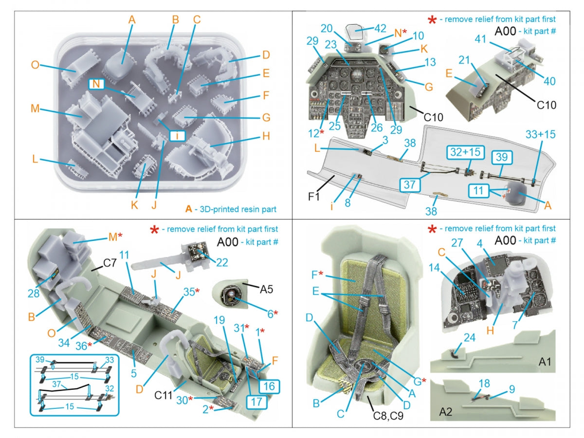 Quinta Studio QD+35121 AH-1W 3D-Printed colored Interior on decal paper (Academy) (with 3D-printed resin parts) 1/35 – image 2