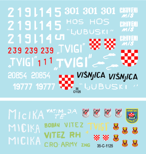 Star Decals 35-C1125 HVO - Hrvatsko Vijece Obranie (Croat). T-55 and T-55A 1992-95 1/35 – Bild 3