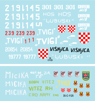Star Decals 35-C1125 HVO - Hrvatsko Vijece Obranie (Croat). T-55 and T-55A 1992-95 1/35 – Bild 3