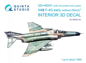 Quinta Studio QD+48341 F-4G early 3D-Printed &amp;amp; colored Interior on decal paper (Meng) (with 3D-printed resin parts) 1/48