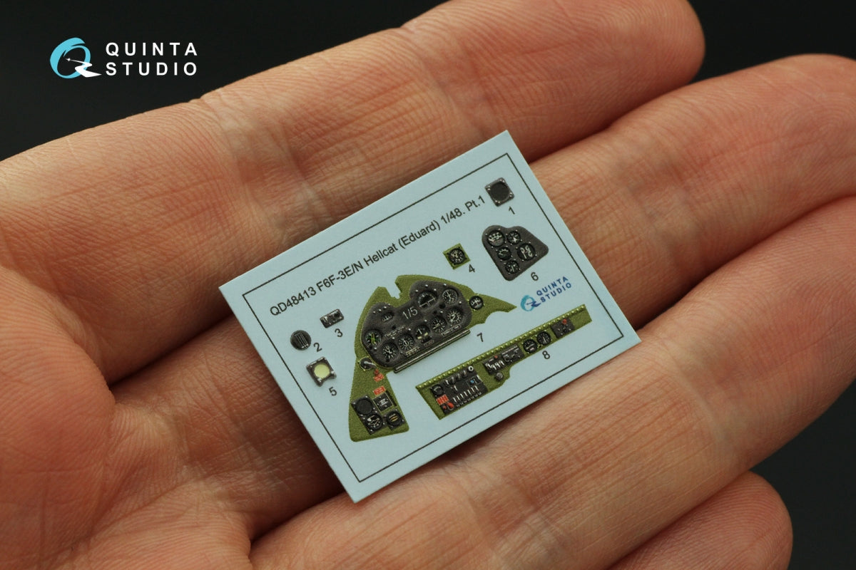 Quinta Studio QD48413 F6F-3E/N Hellcat 3D-Printed &amp;amp; coloured Interior on decal paper (Eduard) 1/48 – zdjęcie 4