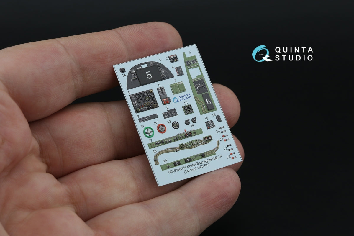 Quinta Studio QDS-48554 Bristol Beaufighter Mk.VI 3D-Printed &amp;amp; colored Interior on decal paper (Tamiya) (small version) 1/48 – image 4