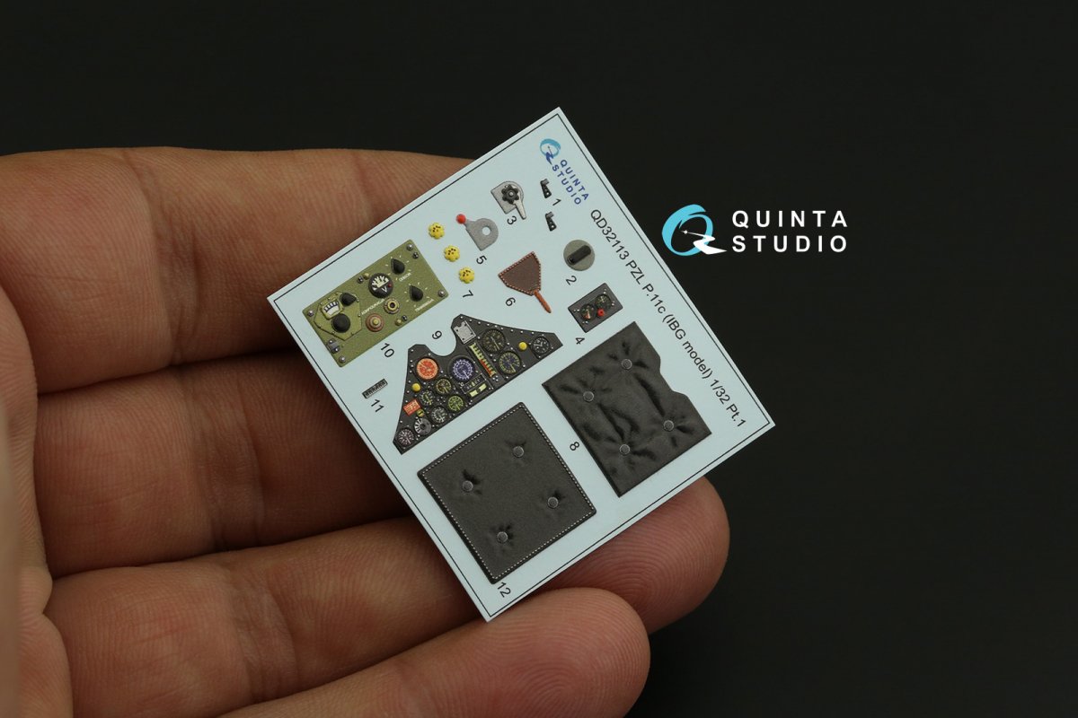 Quinta Studio QD32113 PZL P.11c 3D-Printed &amp;amp; colored Interior on decal paper (IBG model) 1/32 – image 5